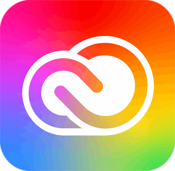Adobe Creative Cloud symbool icoon. Creative Cloud regenboog 